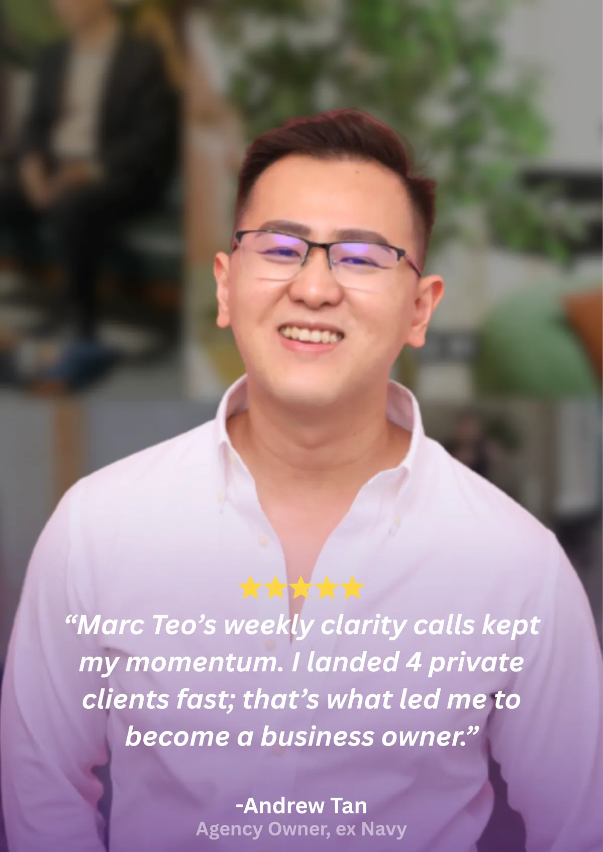 Client testimonial card